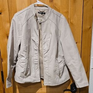 Baccini Women's Cream Faux Leather Jacket